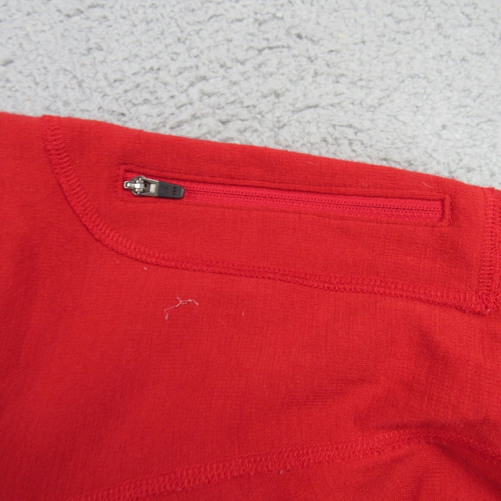 Ibex Merino Wool Full Zip Sweater Mens Large Red Grey Thumbhole Shoulder Pocket - Picture 3 of 9